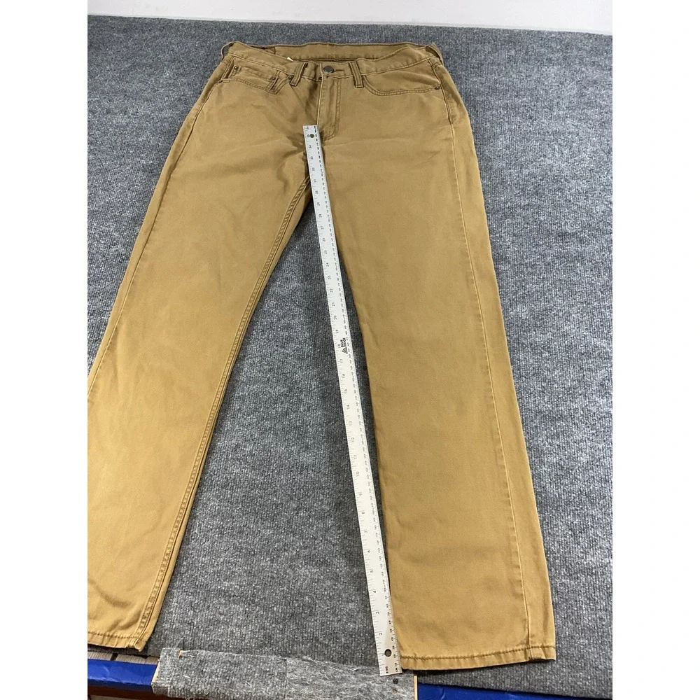 Levi's 514 Straight Jeans Men 34x34 Tan Khaki Denim Pants Levi Strauss 514 Strai